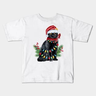 Christmas Lights Cat Kids T-Shirt